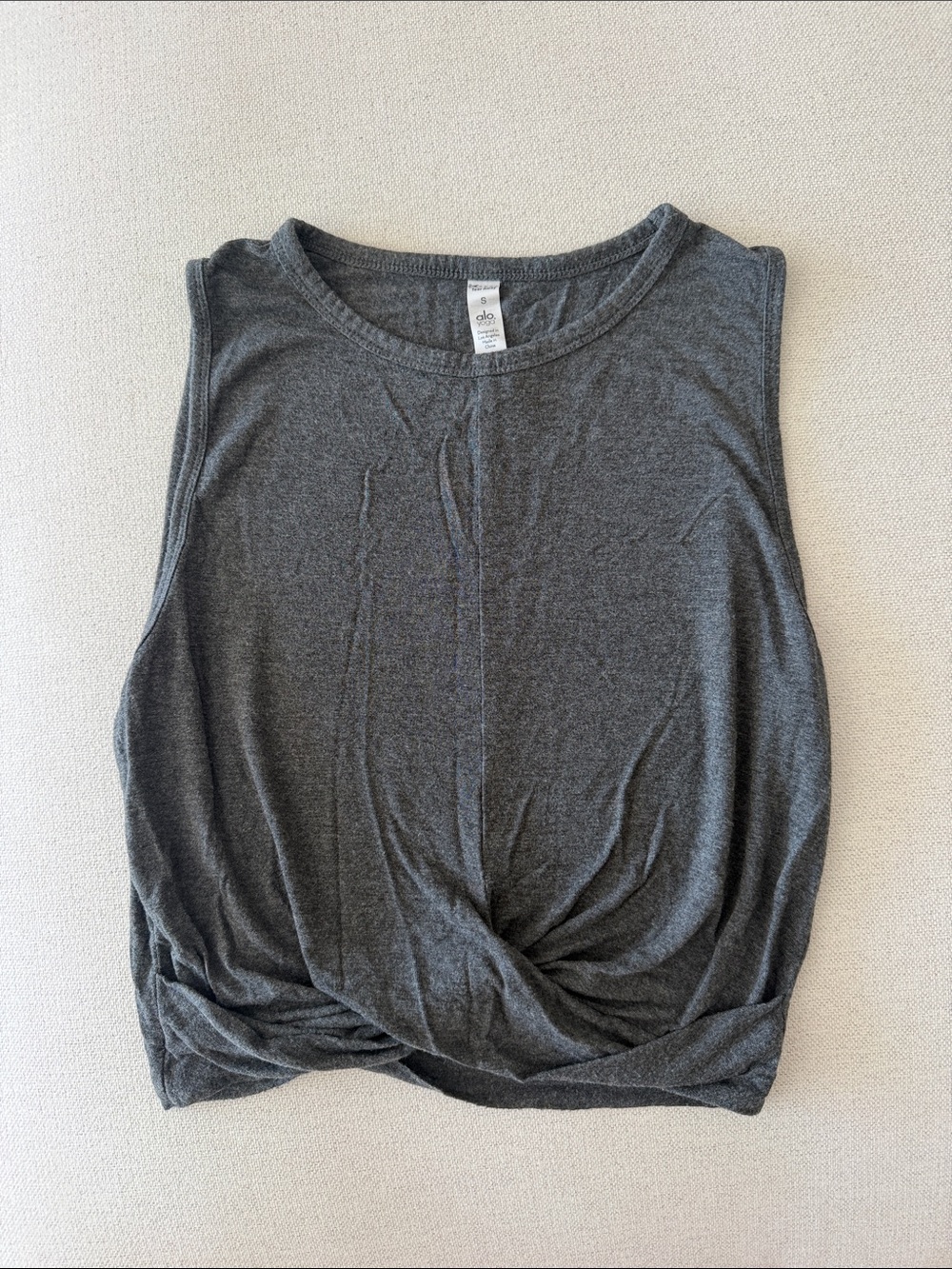 ALO Yoga Charcoal Twist-Front Tank